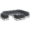 vidaXL Tuinbankenset 13 st Zwart Aluminium