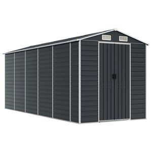 vidaXL Tuinschuur 191x470x198 cm gegalvaniseerd staal antracietkleurig