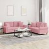 vidaXL 2-delige Loungeset met kussens fluweel roze