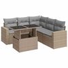vidaXL 6-delige Loungeset met kussens poly rattan beige