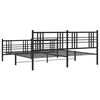 vidaXL Bedframe met hoofd- en voeteneinde metaal zwart 183x213 cm