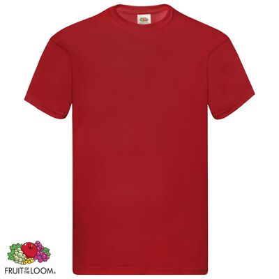 Fruit of the Loom T-shirts Original 5 st M katoen rood