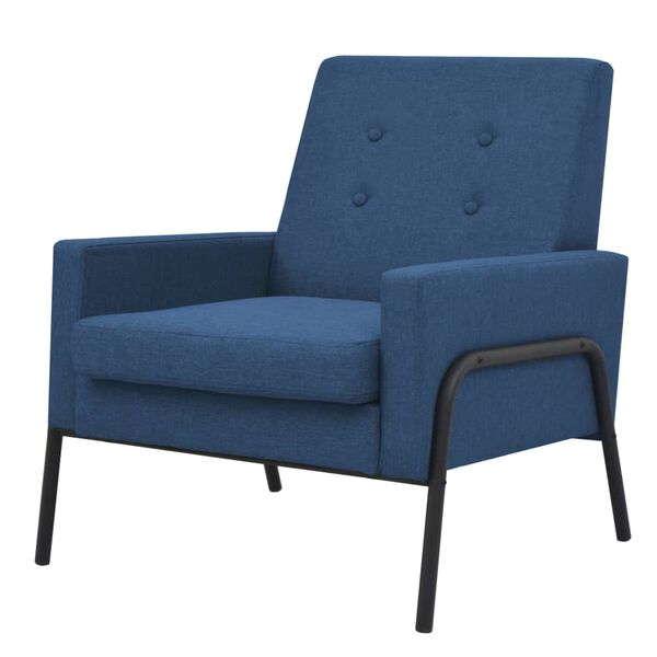 vidaXL Fauteuil staal en stof blauw
