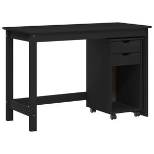vidaXL Bureau Kas Set 2 st Zwart Massief grenenhout