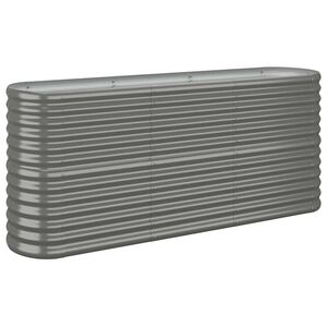 vidaXL Plantenbak 152x40x68 cm gegalvaniseerd staal grijs