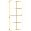 vidaXL Binnendeur smal 102,5x201,5 cm gehard glas en aluminium goud