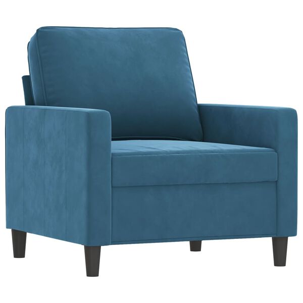 vidaXL 4-delige Loungeset met kussens fluweel blauw