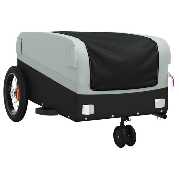 vidaXL Fietstrailer 30 kg ijzer zwart en grijs
