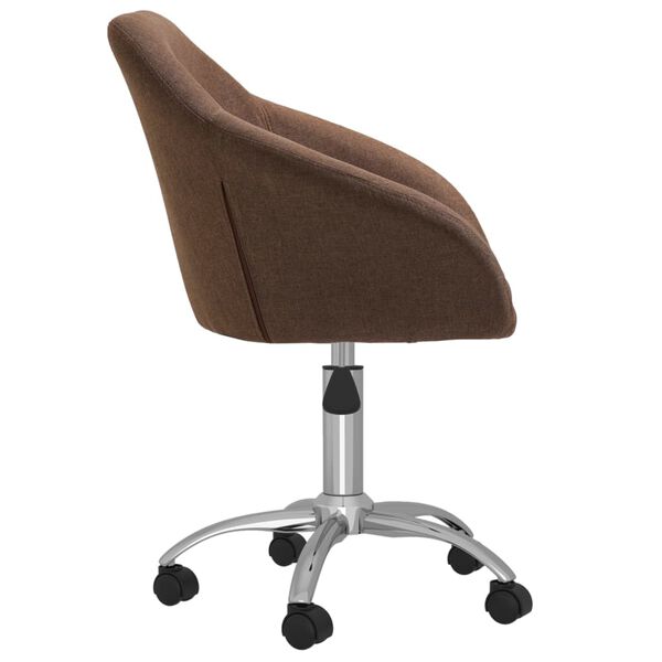 vidaXL Eetkamerstoelen draaibaar 4 st stof bruin