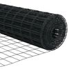 vidaXL Hek met Paal Grijs 0,4 x 25 m Staal en PVC