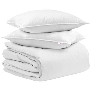vidaXL Dekbed Set met kussen 3 pcs Wit Donsveertjes