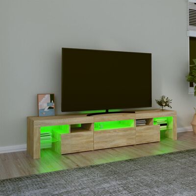 vidaXL Tv-meubel met LED-verlichting 200x36,5x40cm sonoma eikenkleurig