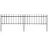 vidaXL Tuinhek met speerpunt staal 359x80 cm zwart