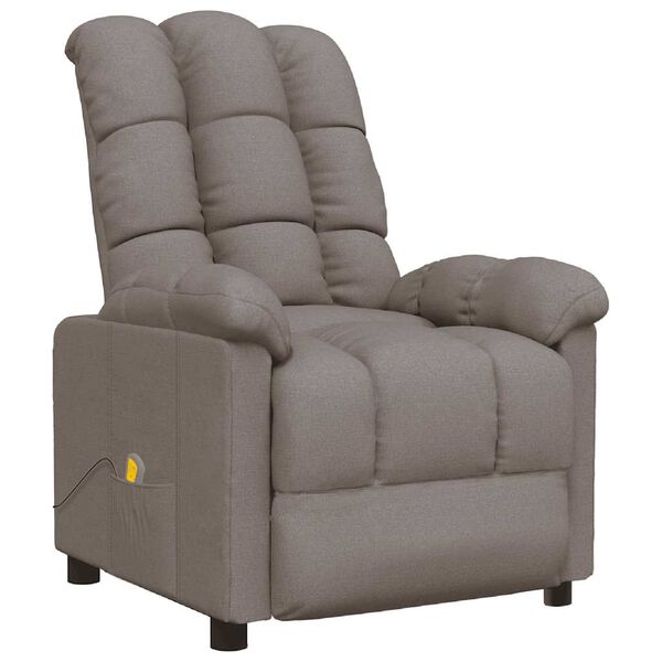 vidaXL Massagestoel stof taupe