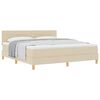 vidaXL Boxspringbed met kussen met hoofdeinde Cr&egrave;me 180 x 200 cm Stof