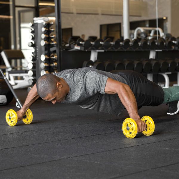 SKLZ Buikspiertrainer Core Wheels geel en zwart