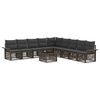 vidaXL Tuinbankenset 10 pcs Grijs poly rattan