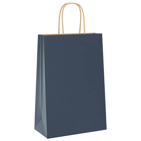 vidaXL Papieren zakjes 50 st met hengsels 21x11x31 cm blauw