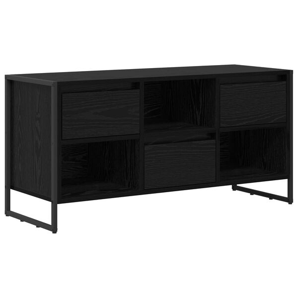 vidaXL TV-kast met lade Zwart Eiken 100 x 36 x 49,5 cm Bewerkt hout