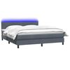 vidaXL Boxspring met matras en LED fluweel donkergrijs 180x210 cm