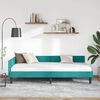 vidaXL Hoekbedframe met hoofdeinde Turquoise 90 cm x 190 cm Fluweel