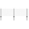 vidaXL Hek met Paal Grijs 0,6 x 25 m Staal en PVC