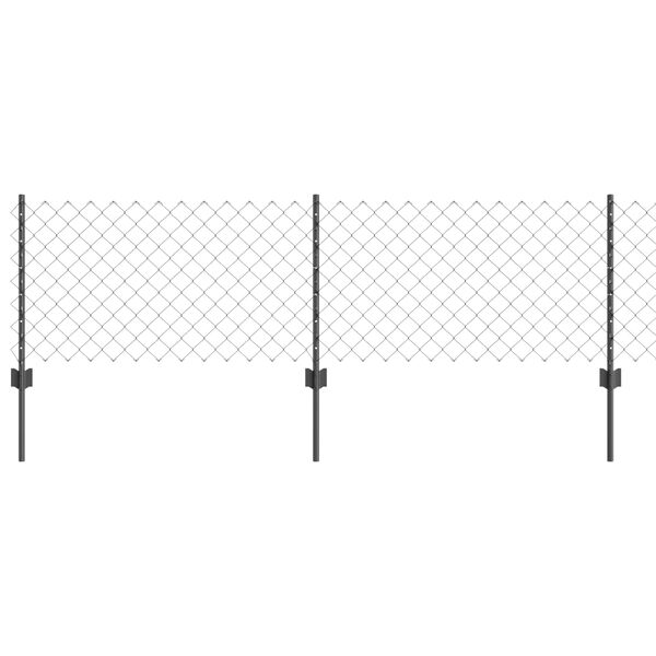 vidaXL Hek met Paal Grijs 0,6 x 25 m Staal en PVC