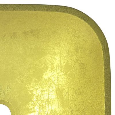 vidaXL Wasbak 42x42x14 cm glas goudkleurig