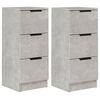 vidaXL Dressoirs 2 st 30x30x70 cm bewerkt hout betongrijs