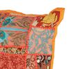 vidaXL Kussens patchwork handgemaakt 45x45 cm oranje/groen 2 st
