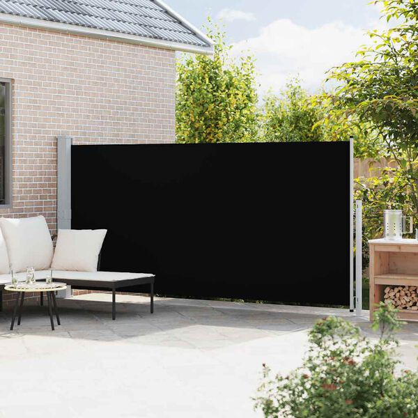 vidaXL Tuinscherm uittrekbaar 180x500 cm zwart