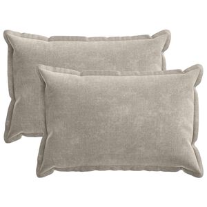 vidaXL Kussensloop 2 pcs HOUTEN Lichtgrijs 30 x 50 cm Chenille Stof