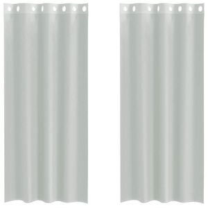 vidaXL Gordijnen voile met doorvoertules 2 st 140x245 cm lichtgrijs