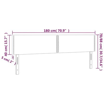 vidaXL Hoofdbord LED 180x5x78/88 cm stof donkerbruin