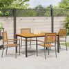 vidaXL Tuin Eetset 5 pcs Grijs 150 x 90 x 75 cm poly rattan
