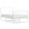 vidaXL Bedframe met hoofd- en voeteneinde metaal wit 100x200 cm