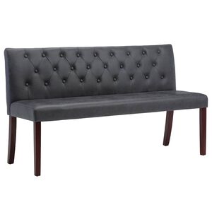 vidaXL Bankje 148,5 cm kunstsu&egrave;de grijs