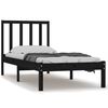 vidaXL Bedframe massief grenenhout zwart 75x190 cm