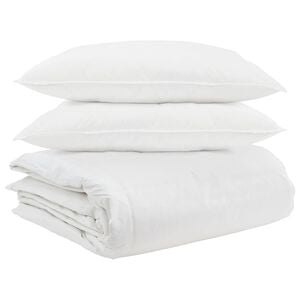 vidaXL Dekbed Set met kussen 3 pcs Wit Donsveertjes