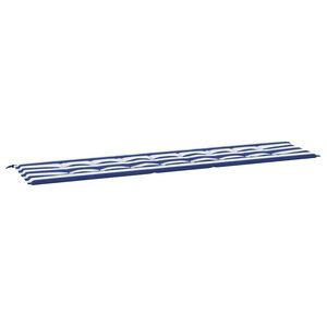 vidaXL Tuinbankkussen gestreept 200x50x4 cm stof wit en blauw