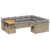 vidaXL 10-delige Loungeset met kussens poly rattan beige