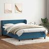 vidaXL Boxspring met matras fluweel donkerblauw 160x220 cm