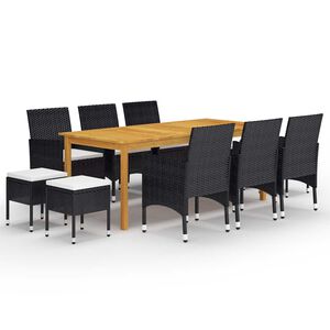 vidaXL 11-delige Tuinset zwart