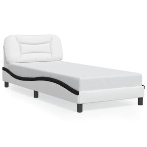 vidaXL Bedframe zonder matras "Hvar" kunstleer zwart en wit 90x190 cm