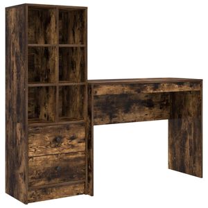 vidaXL Bureau Gerookt eiken 145,5 x 40 x 127 cm 2 st