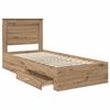 vidaXL Bedframe met lade met hoofdeinde met opslag Bewerkt hout
