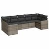 vidaXL 7-delige Loungeset met kussens poly rattan grijs