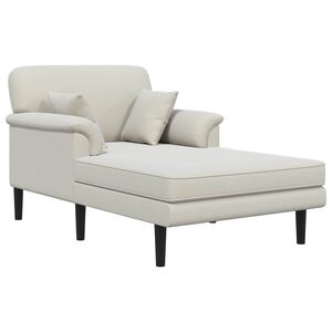 vidaXL Chaise longue Cr&egrave;mekleurig fluweel