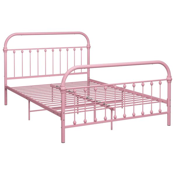 vidaXL Bedframe metaal roze 120x200 cm