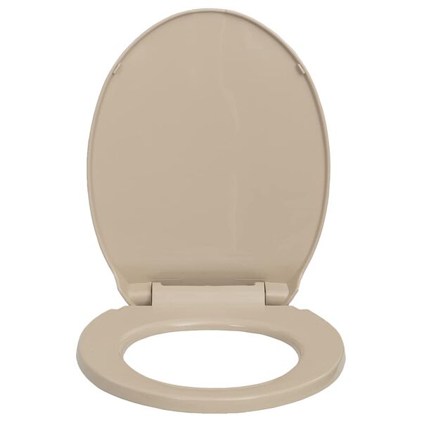 vidaXL Toiletbril soft-close en quick-release ovaal beige